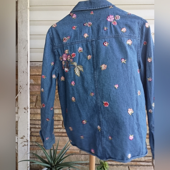 Needle & Thread Embroidered Denim Jacket with Floral Design_4 - Picture 9 of 11